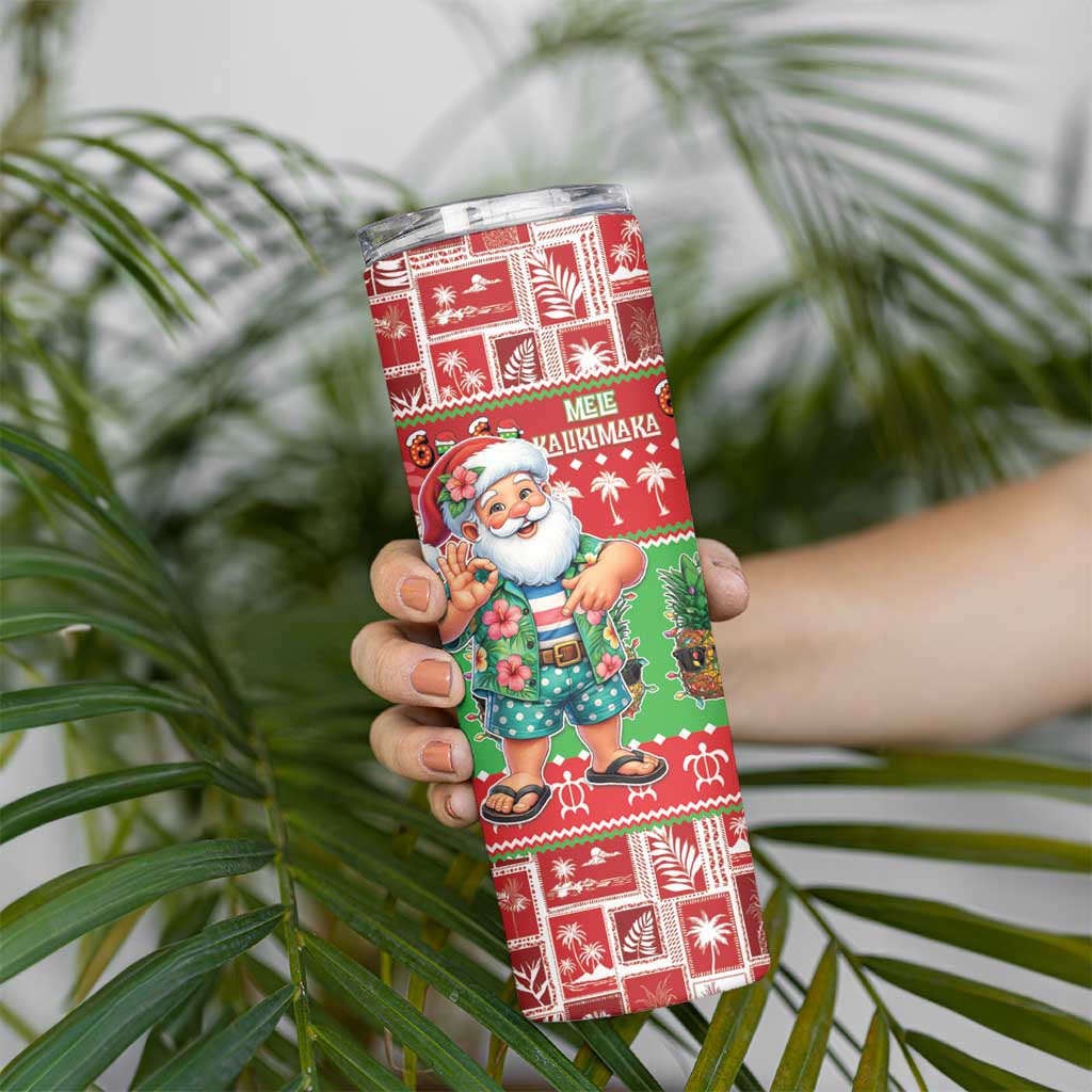 Mele Kalikimaka Hawaii Christmas Skinny Tumbler Funny Santa 67 Gen Alpha Slang LT05 - Polynesian Pride