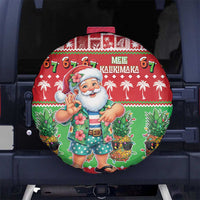 Mele Kalikimaka Hawaii Christmas Spare Tire Cover Funny Santa 67 Gen Alpha Slang LT05 No hole Red - Polynesian Pride