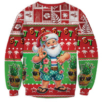Mele Kalikimaka Hawaii Christmas Sweatshirt Funny Santa 67 Gen Alpha Slang LT05 - Polynesian Pride