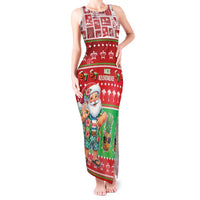Mele Kalikimaka Hawaii Christmas Tank Maxi Dress Funny Santa 67 Gen Alpha Slang LT05 Women Red - Polynesian Pride