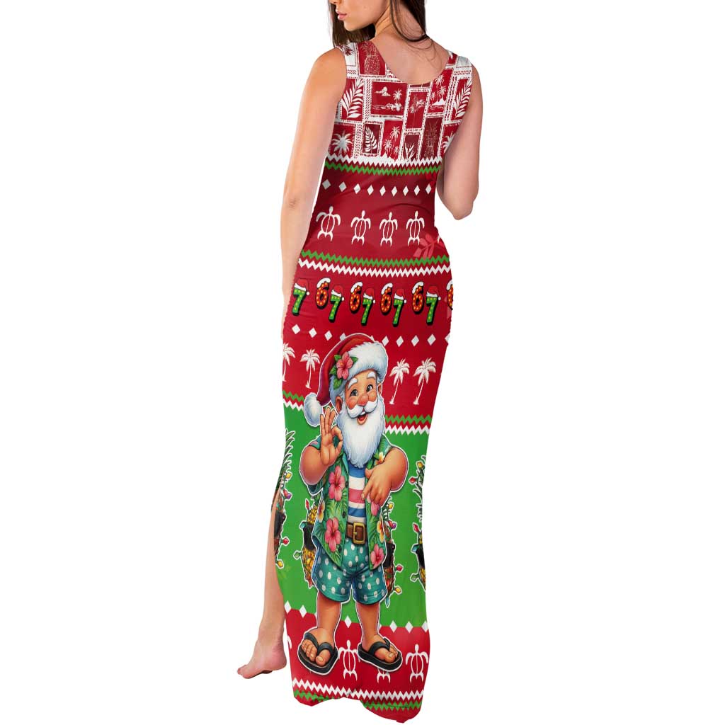 Mele Kalikimaka Hawaii Christmas Tank Maxi Dress Funny Santa 67 Gen Alpha Slang LT05 - Polynesian Pride