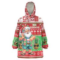 Mele Kalikimaka Hawaii Christmas Wearable Blanket Hoodie Funny Santa 67 Gen Alpha Slang LT05 One Size Red - Polynesian Pride