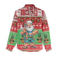 Mele Kalikimaka Hawaii Christmas Women Casual Shirt Funny Santa 67 Gen Alpha Slang LT05 - Polynesian Pride