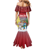 Personalised Christmas In July Family Matching Mermaid Dress and Hawaiian Shirt Funny Dabbing Dance Koala And Blue Penguins LT05 - Polynesian Pride
