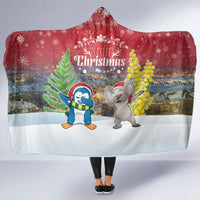 Christmas In July Hooded Blanket Funny Dabbing Dance Koala And Blue Penguins