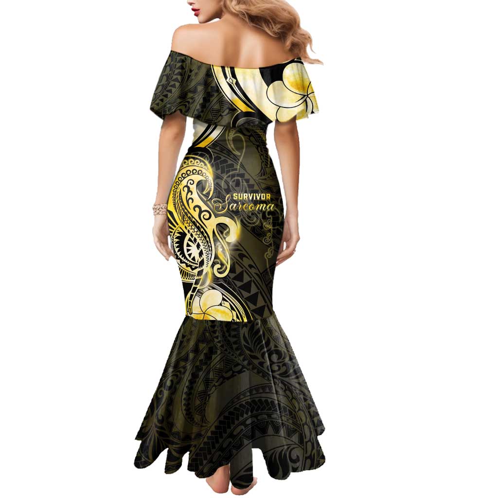 Sarcoma Awareness Family Matching Mermaid Dress and Hawaiian Shirt You Are Stronger Than Sarcoma LT05 - Polynesian Pride