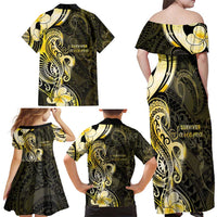 Sarcoma Awareness Family Matching Off Shoulder Maxi Dress and Hawaiian Shirt You Are Stronger Than Sarcoma LT05 - Polynesian Pride