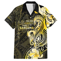 Sarcoma Awareness Family Matching Short Sleeve Bodycon Dress and Hawaiian Shirt You Are Stronger Than Sarcoma LT05 Dad's Shirt - Short Sleeve Yellow - Polynesian Pride