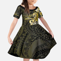Sarcoma Awareness Family Matching Tank Maxi Dress and Hawaiian Shirt You Are Stronger Than Sarcoma LT05 Daughter's Dress Yellow - Polynesian Pride