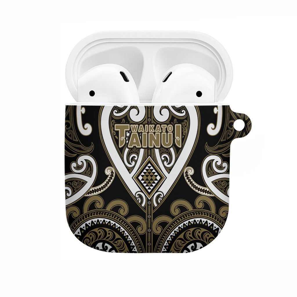Aotearoa Waikato Tainui AirPods Case Maori Tribal Pattern LT05 Dark Yellow - Polynesian Pride