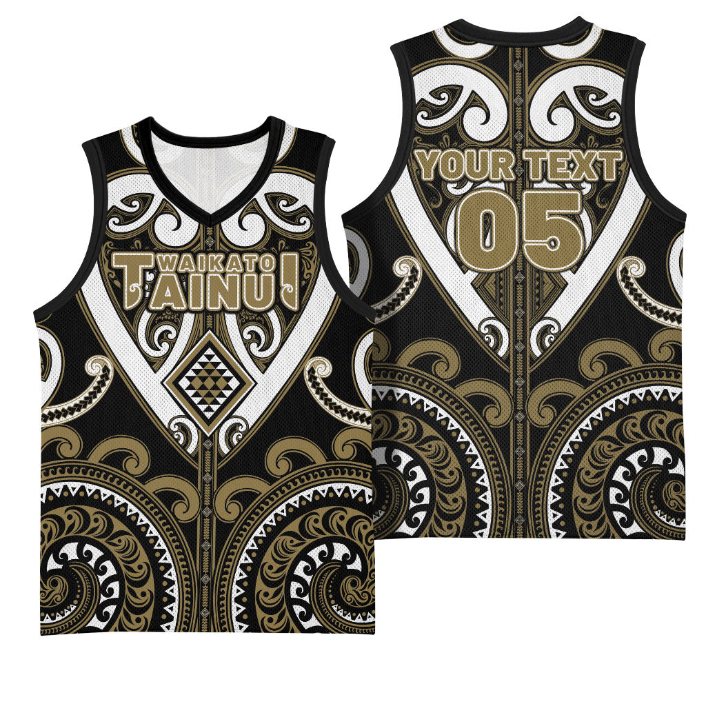 Custom Aotearoa Waikato Tainui Basketball Jersey Maori Tribal Pattern