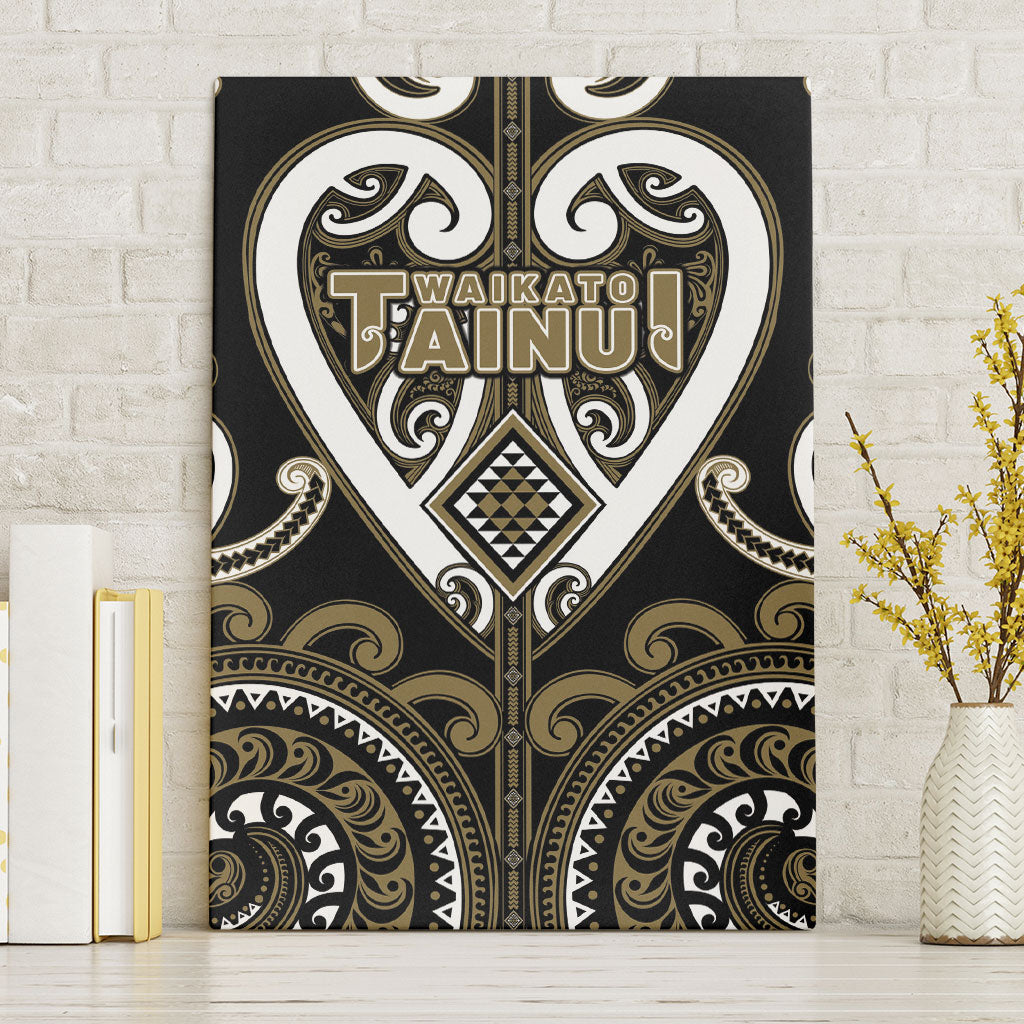 Aotearoa Waikato Tainui Canvas Wall Art Maori Tribal Pattern LT05 Without Frame Dark Yellow - Polynesian Pride