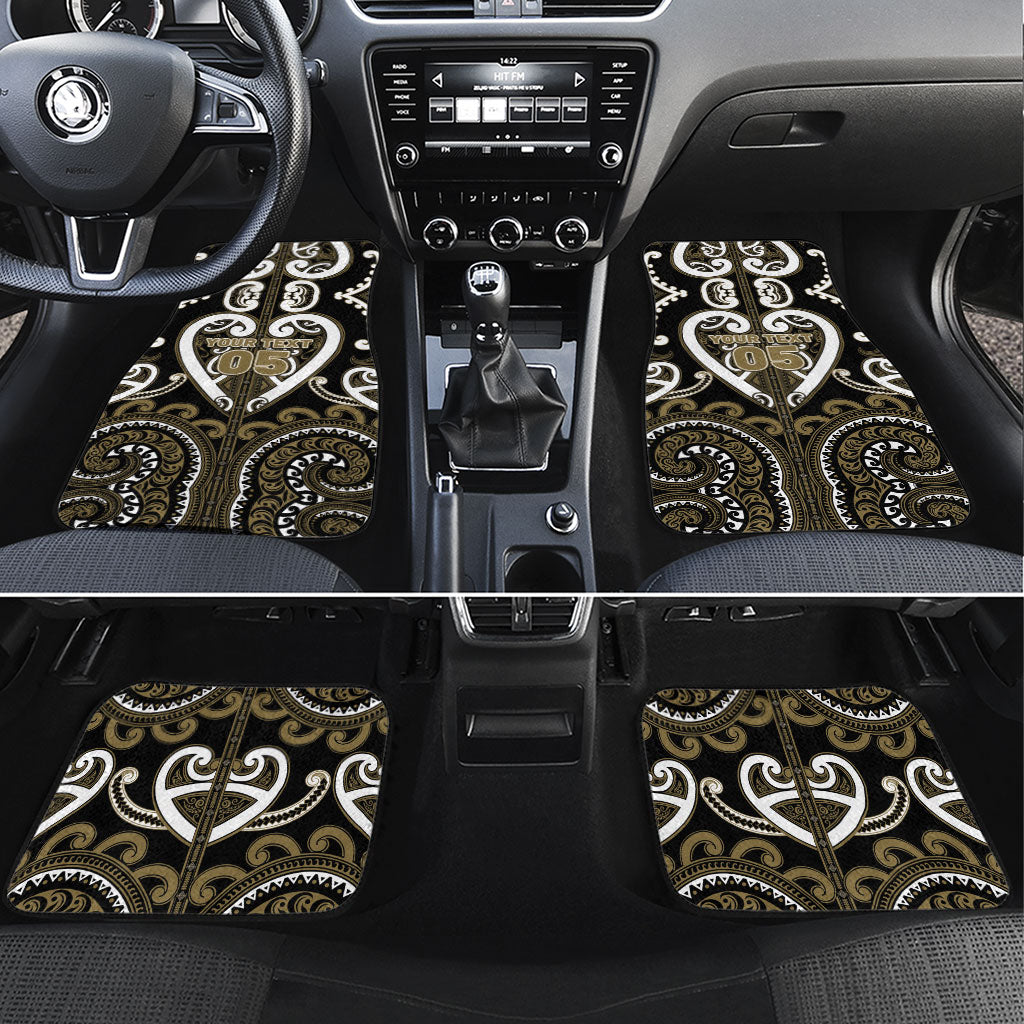 Custom Aotearoa Waikato Tainui Car Mats Maori Tribal Pattern LT05 Set 4pcs Dark Yellow - Polynesian Pride