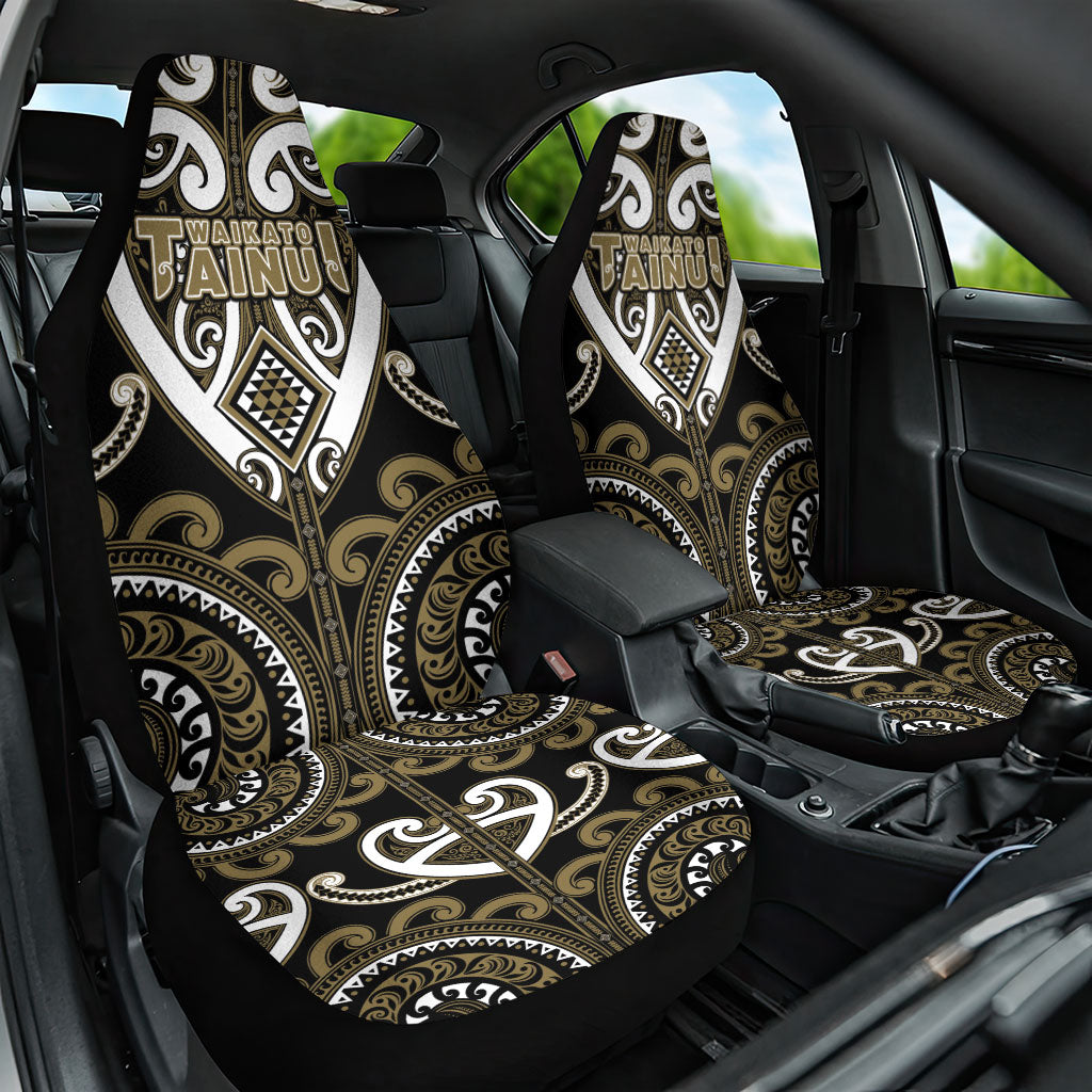 Aotearoa Waikato Tainui Car Seat Cover Maori Tribal Pattern LT05 One Size Dark Yellow - Polynesian Pride