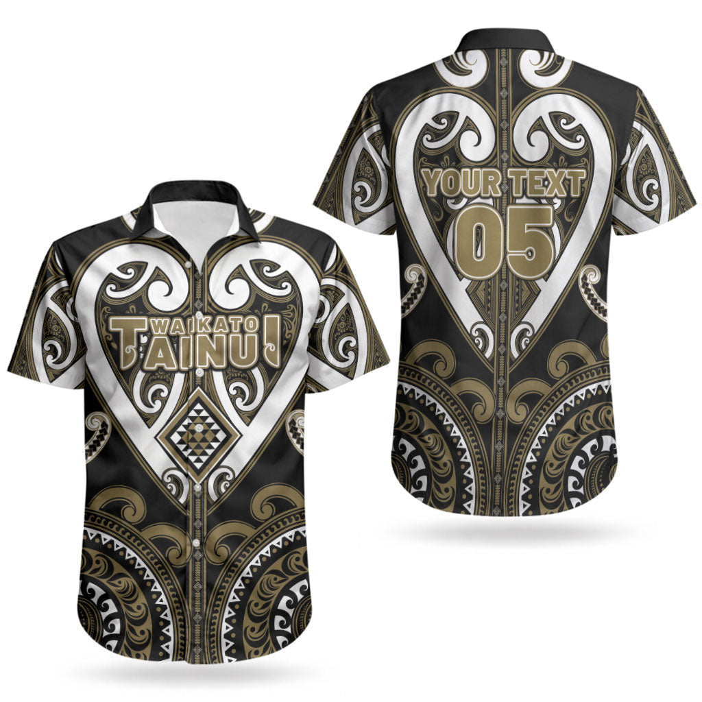 Custom Aotearoa Waikato Tainui Couples Matching Off Shoulder Short Dress and Hawaiian Shirt Maori Tribal Pattern