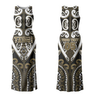 Custom Aotearoa Waikato Tainui Family Matching Tank Maxi Dress and Hawaiian Shirt Maori Tribal Pattern