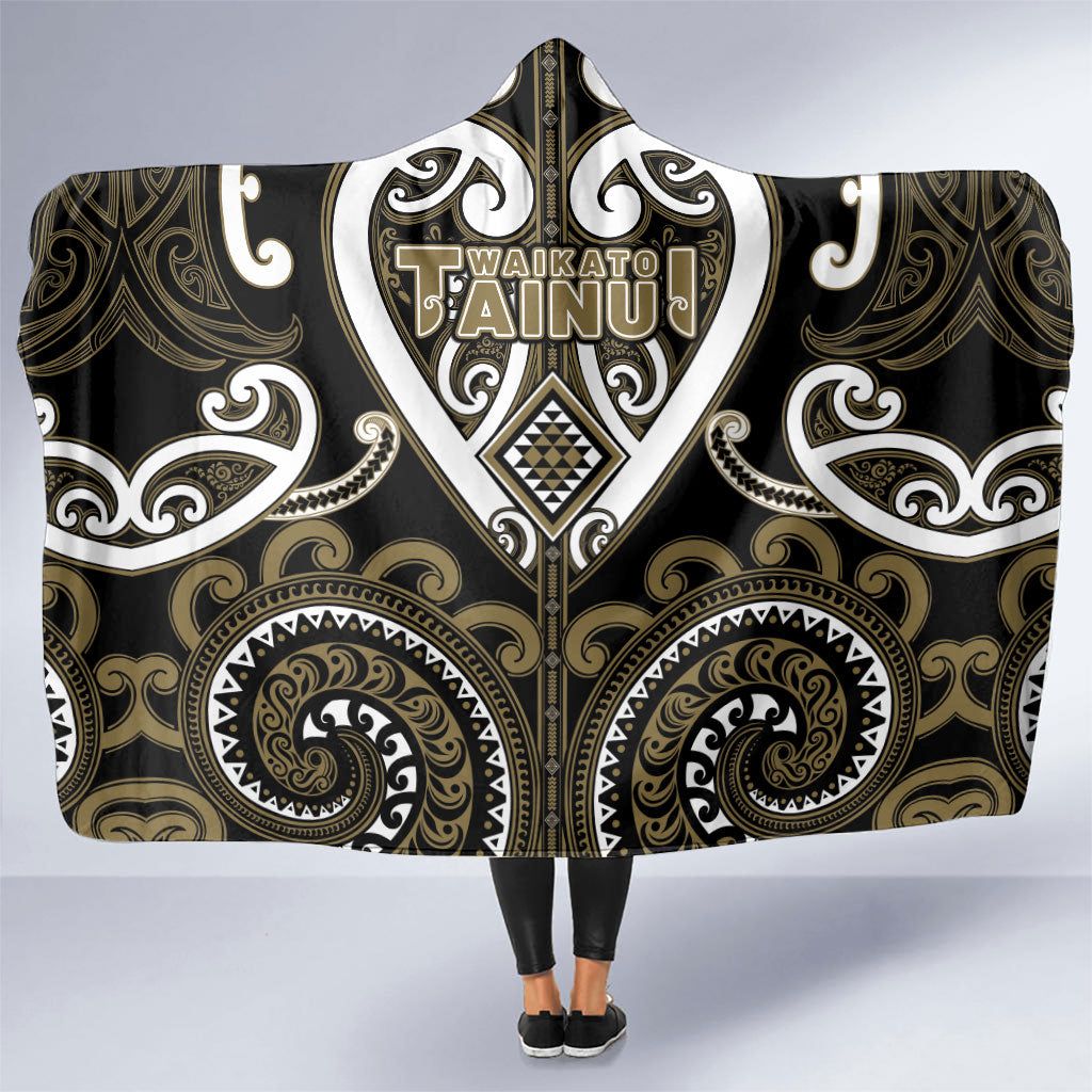 Aotearoa Waikato Tainui Hooded Blanket Maori Tribal Pattern LT05 One Size Dark Yellow - Polynesian Pride