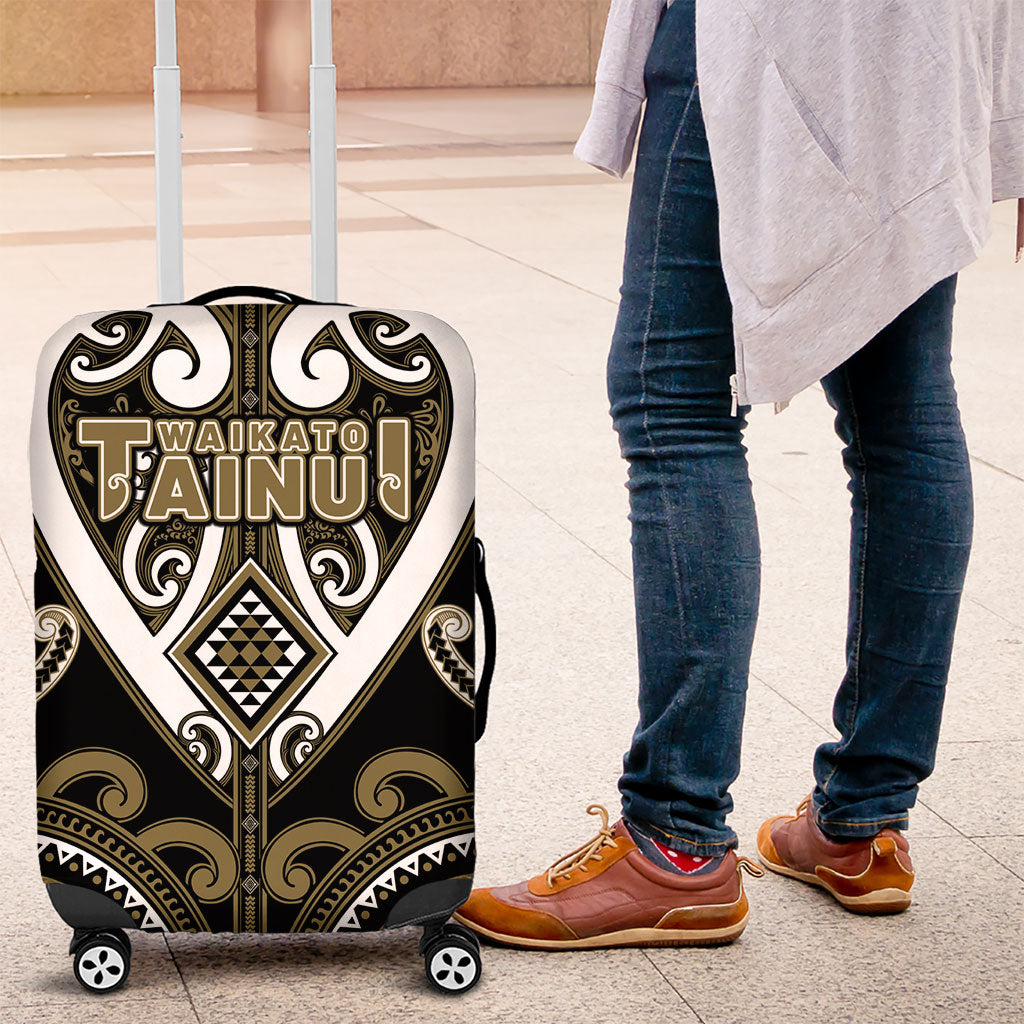 Aotearoa Waikato Tainui Luggage Cover Maori Tribal Pattern LT05 Dark Yellow - Polynesian Pride