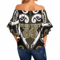 Custom Aotearoa Waikato Tainui Off Shoulder Wrap Waist Top Maori Tribal Pattern LT05 - Polynesian Pride