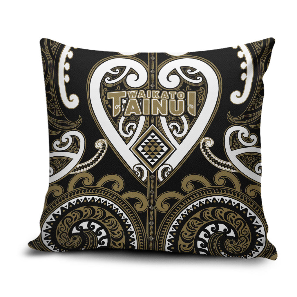 Aotearoa Waikato Tainui Pillow Cover Maori Tribal Pattern LT05 Dark Yellow - Polynesian Pride