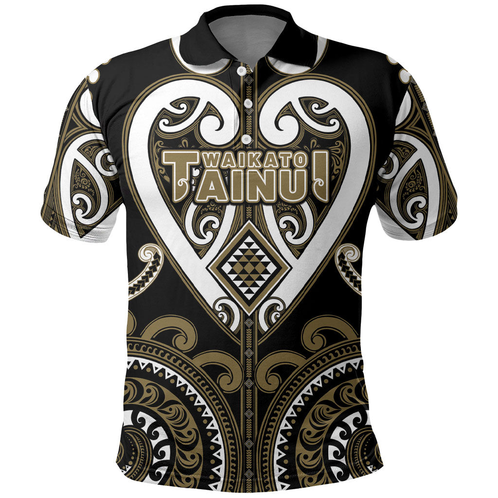 Custom Aotearoa Waikato Tainui Polo Shirt Maori Tribal Pattern LT05 Dark Yellow - Polynesian Pride