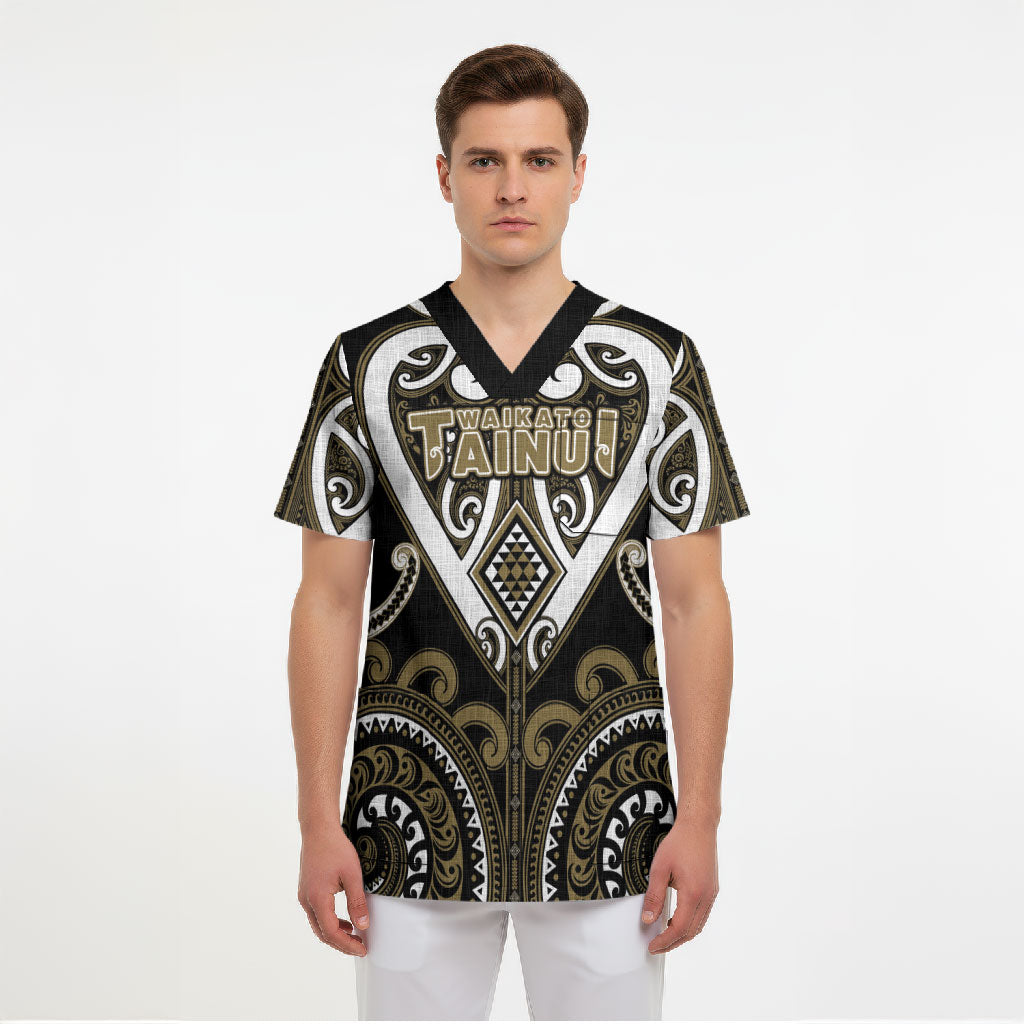 Custom Aotearoa Waikato Tainui Scrub Top Maori Tribal Pattern