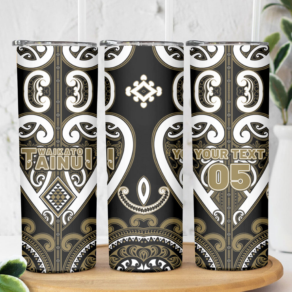Custom Aotearoa Waikato Tainui Skinny Tumbler Maori Tribal Pattern