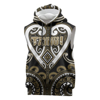 Custom Aotearoa Waikato Tainui Sleeveless Hoodie Maori Tribal Pattern