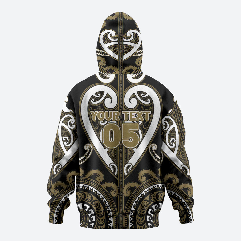 Custom Aotearoa Waikato Tainui Zip Hoodie Maori Tribal Pattern