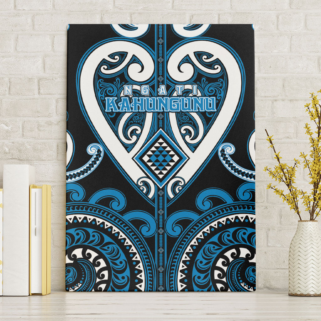 Aotearoa Ngati Kahungunu Canvas Wall Art Maori Tribal Pattern LT05 Without Frame Blue - Polynesian Pride