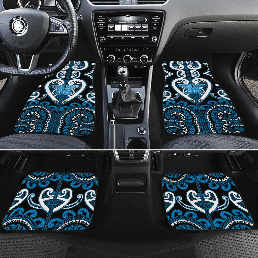 Custom Aotearoa Ngati Kahungunu Car Mats Maori Tribal Pattern LT05 Set 4pcs Blue - Polynesian Pride