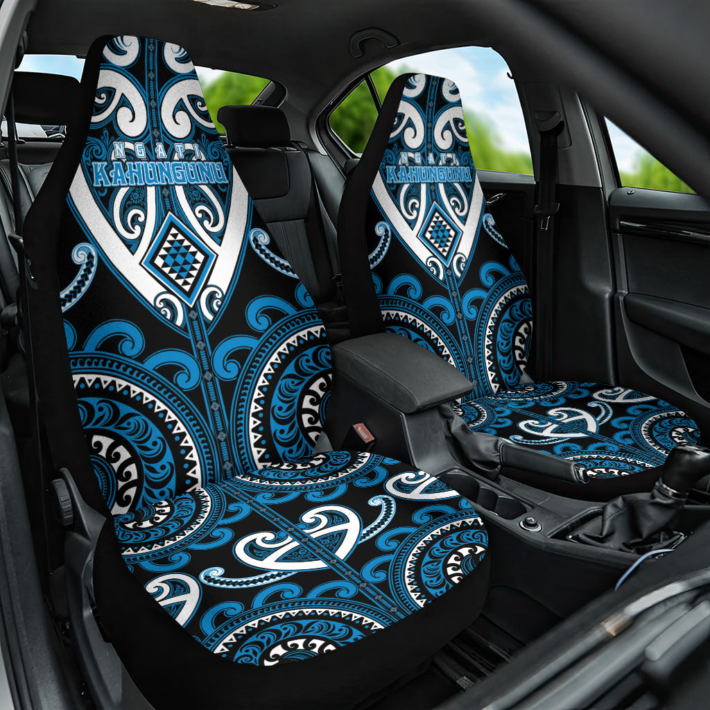 Aotearoa Ngati Kahungunu Car Seat Cover Maori Tribal Pattern LT05 One Size Blue - Polynesian Pride