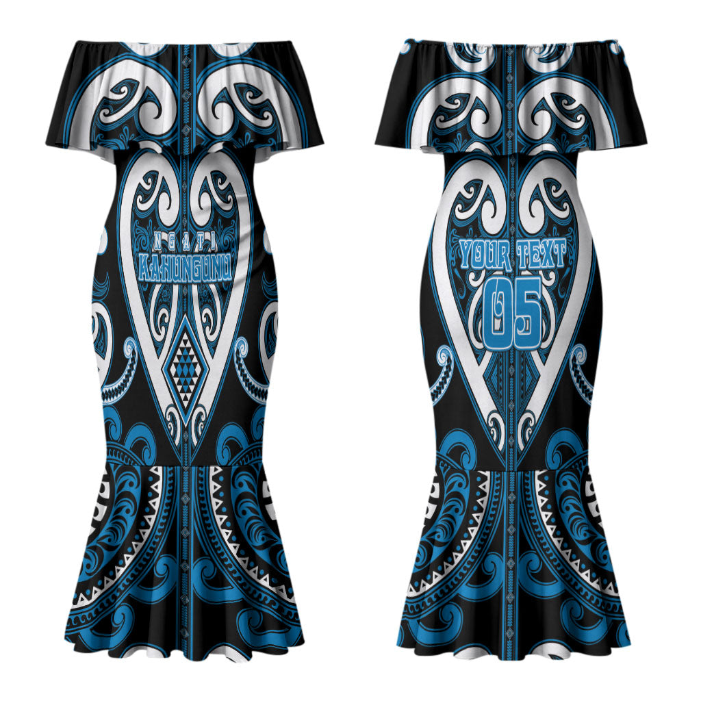 Custom Aotearoa Ngati Kahungunu Family Matching Mermaid Dress and Hawaiian Shirt Maori Tribal Pattern