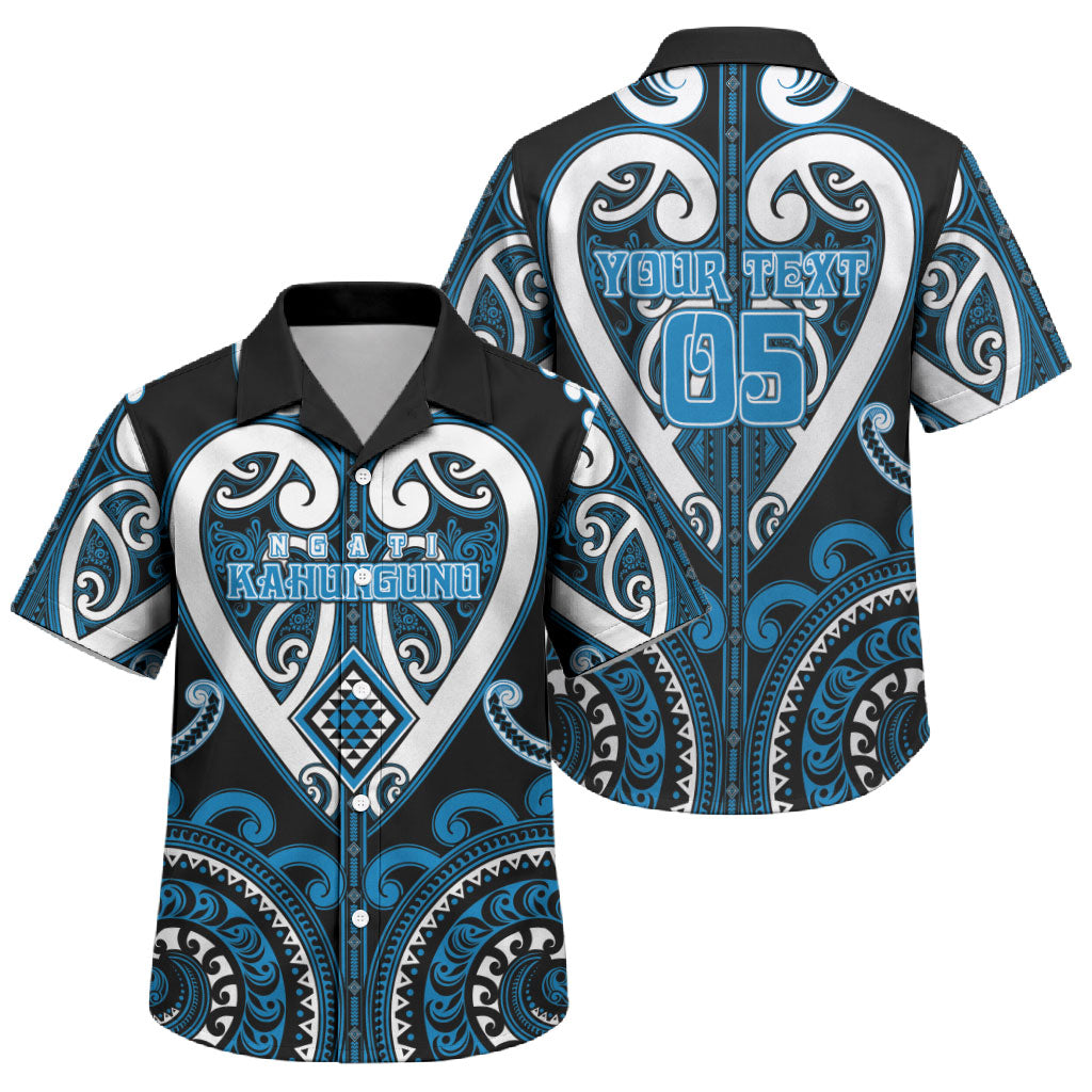 Custom Aotearoa Ngati Kahungunu Family Matching Off Shoulder Short Dress and Hawaiian Shirt Maori Tribal Pattern