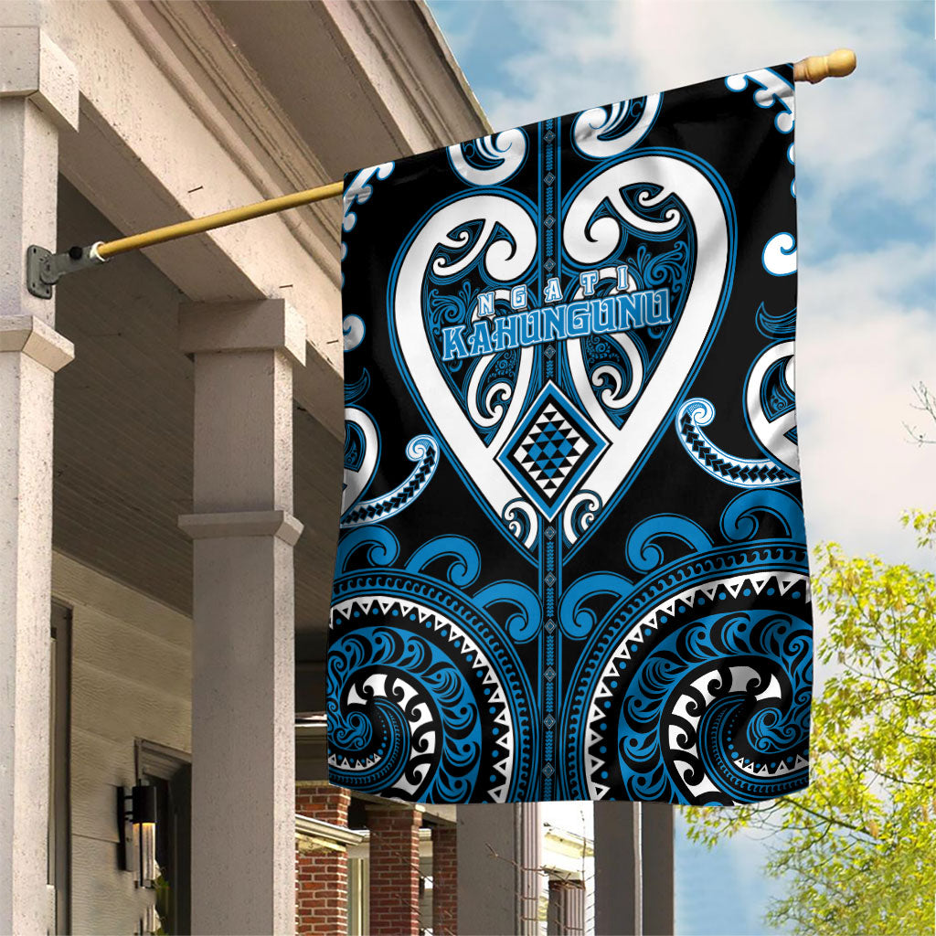 Aotearoa Ngati Kahungunu Garden Flag Maori Tribal Pattern LT05 House Flag Blue - Polynesian Pride