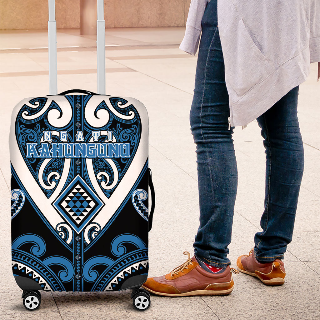 Aotearoa Ngati Kahungunu Luggage Cover Maori Tribal Pattern LT05 Blue - Polynesian Pride