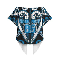Custom Aotearoa Ngati Kahungunu Off Shoulder Wrap Waist Top Maori Tribal Pattern LT05 - Polynesian Pride