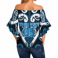 Custom Aotearoa Ngati Kahungunu Off Shoulder Wrap Waist Top Maori Tribal Pattern LT05 - Polynesian Pride