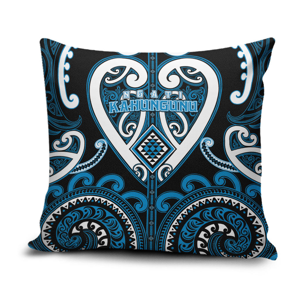 Aotearoa Ngati Kahungunu Pillow Cover Maori Tribal Pattern LT05 Blue - Polynesian Pride