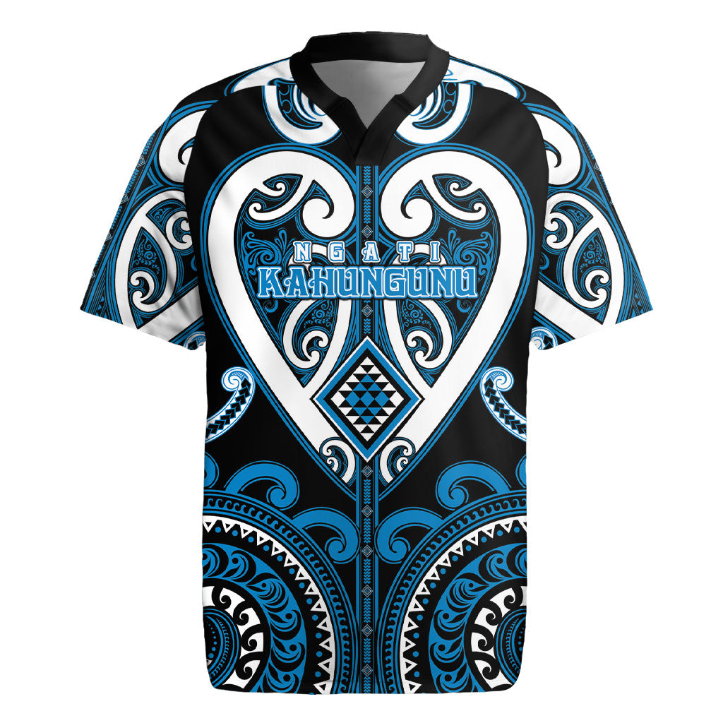 Custom Aotearoa Ngati Kahungunu Rugby Jersey Maori Tribal Pattern LT05 Blue - Polynesian Pride