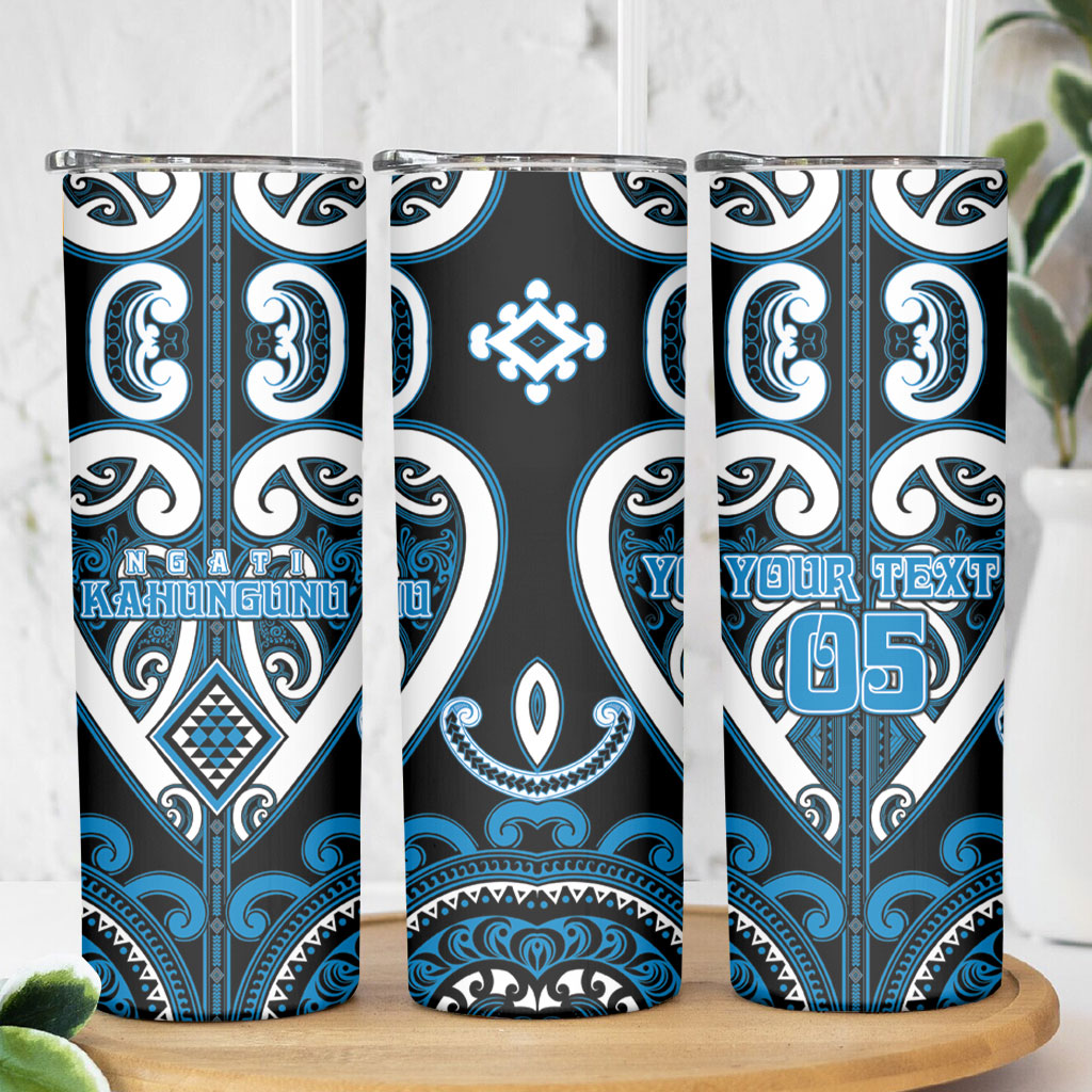 Custom Aotearoa Ngati Kahungunu Skinny Tumbler Maori Tribal Pattern
