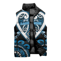 Custom Aotearoa Ngati Kahungunu Sleeveless Puffer Jacket Maori Tribal Pattern