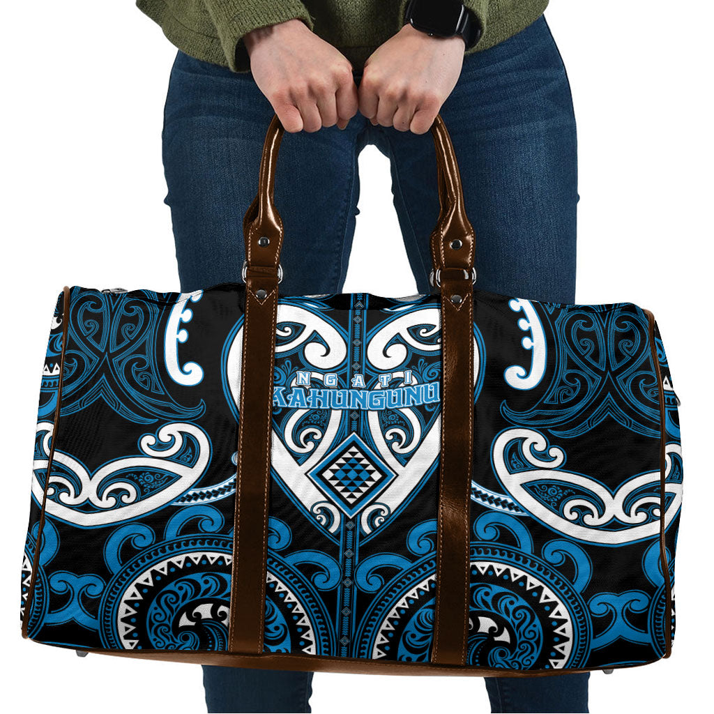 Aotearoa Ngati Kahungunu Travel Bag Maori Tribal Pattern LT05 Blue - Polynesian Pride
