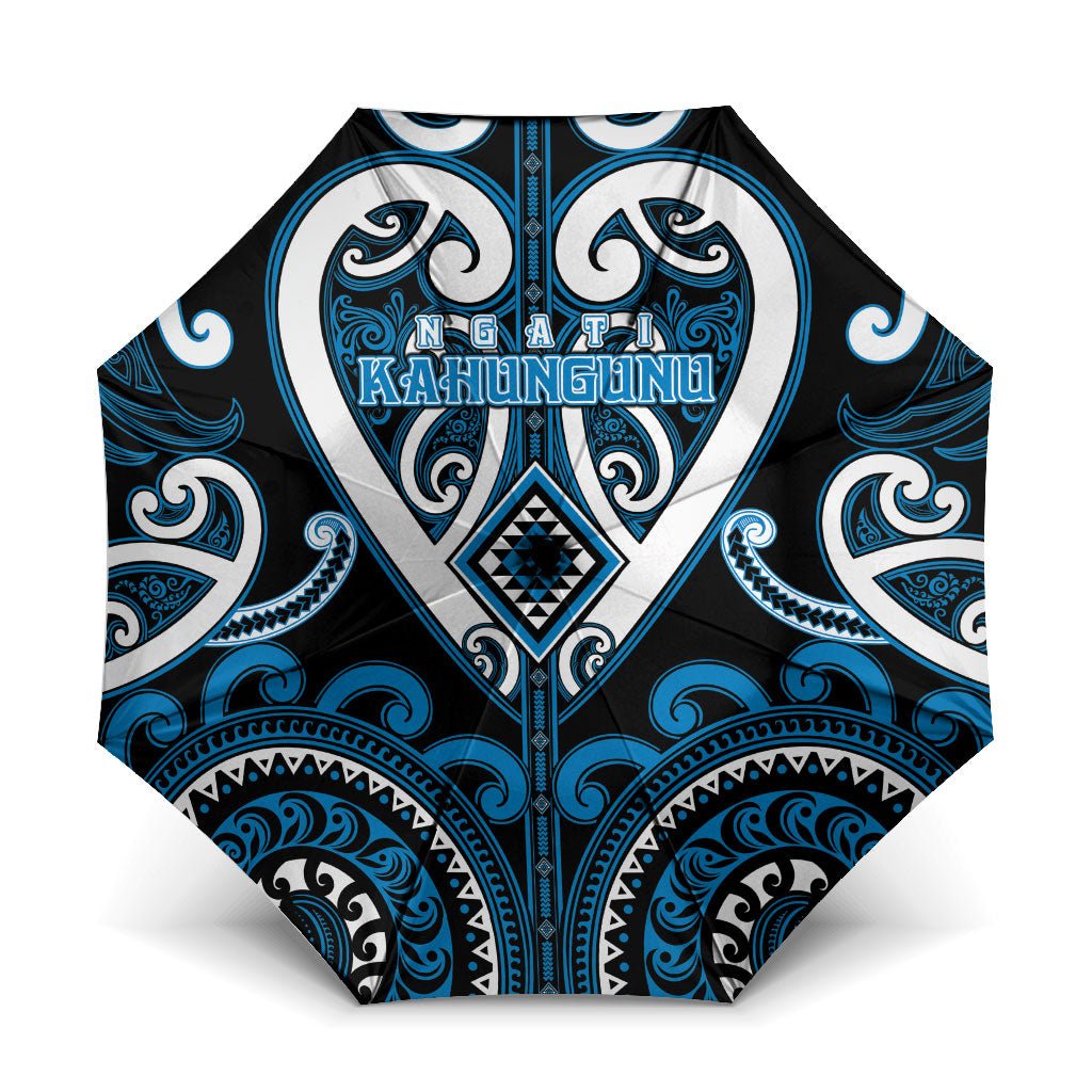 Aotearoa Ngati Kahungunu Umbrella Maori Tribal Pattern LT05 One Size Folded 11.42 inch Opened Diameter 37.4 inch Blue - Polynesian Pride