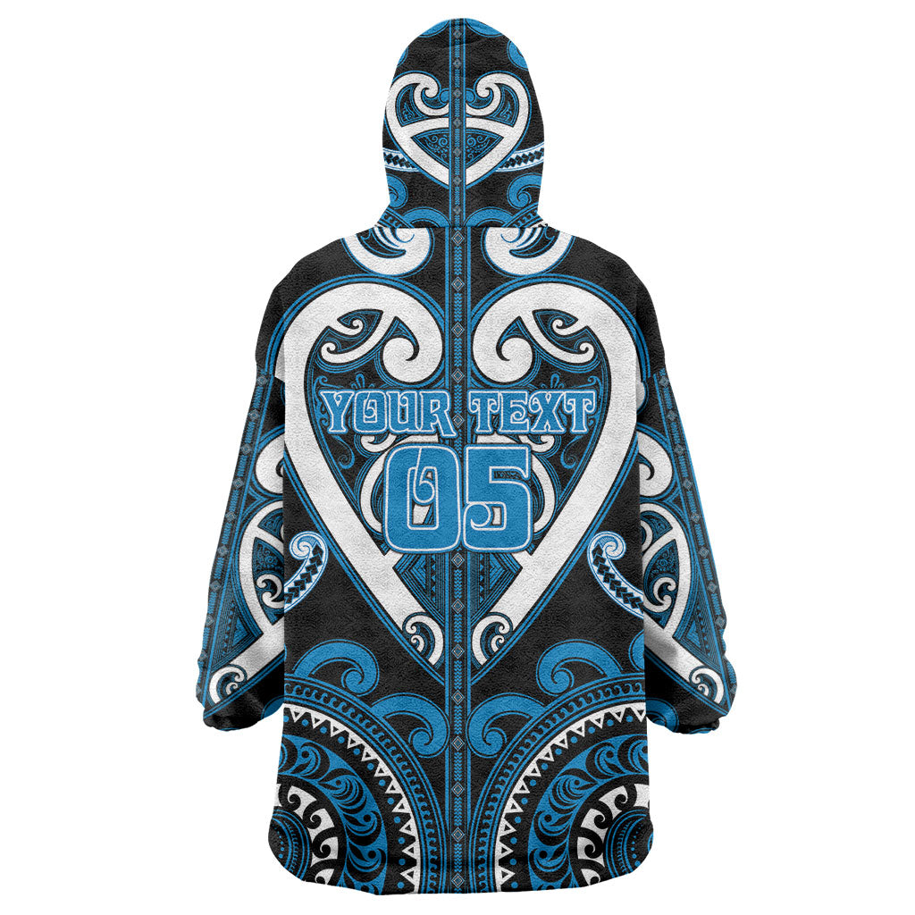 Custom Aotearoa Ngati Kahungunu Wearable Blanket Hoodie Maori Tribal Pattern