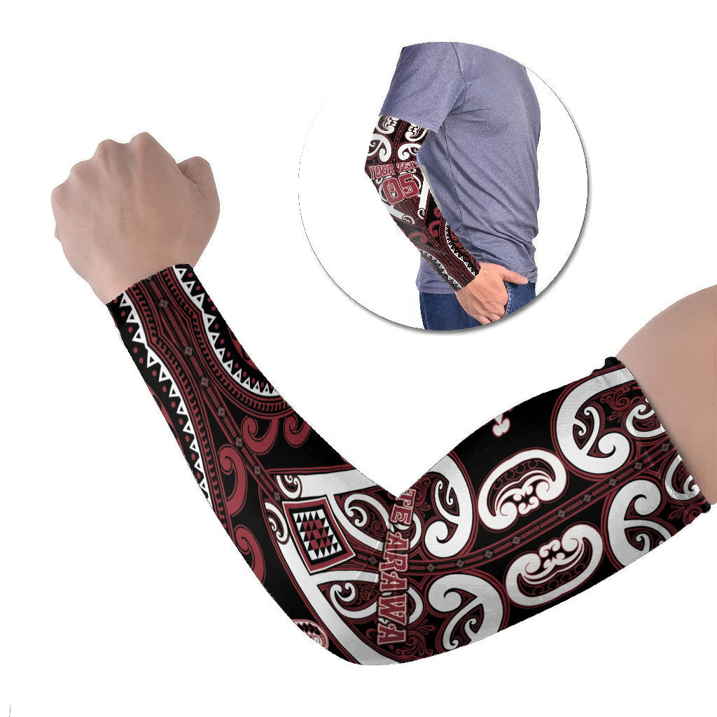 Custom Aotearoa Te Arawa Arm Sleeves Maori Tribal Pattern LT05 Set of 2 Red - Polynesian Pride