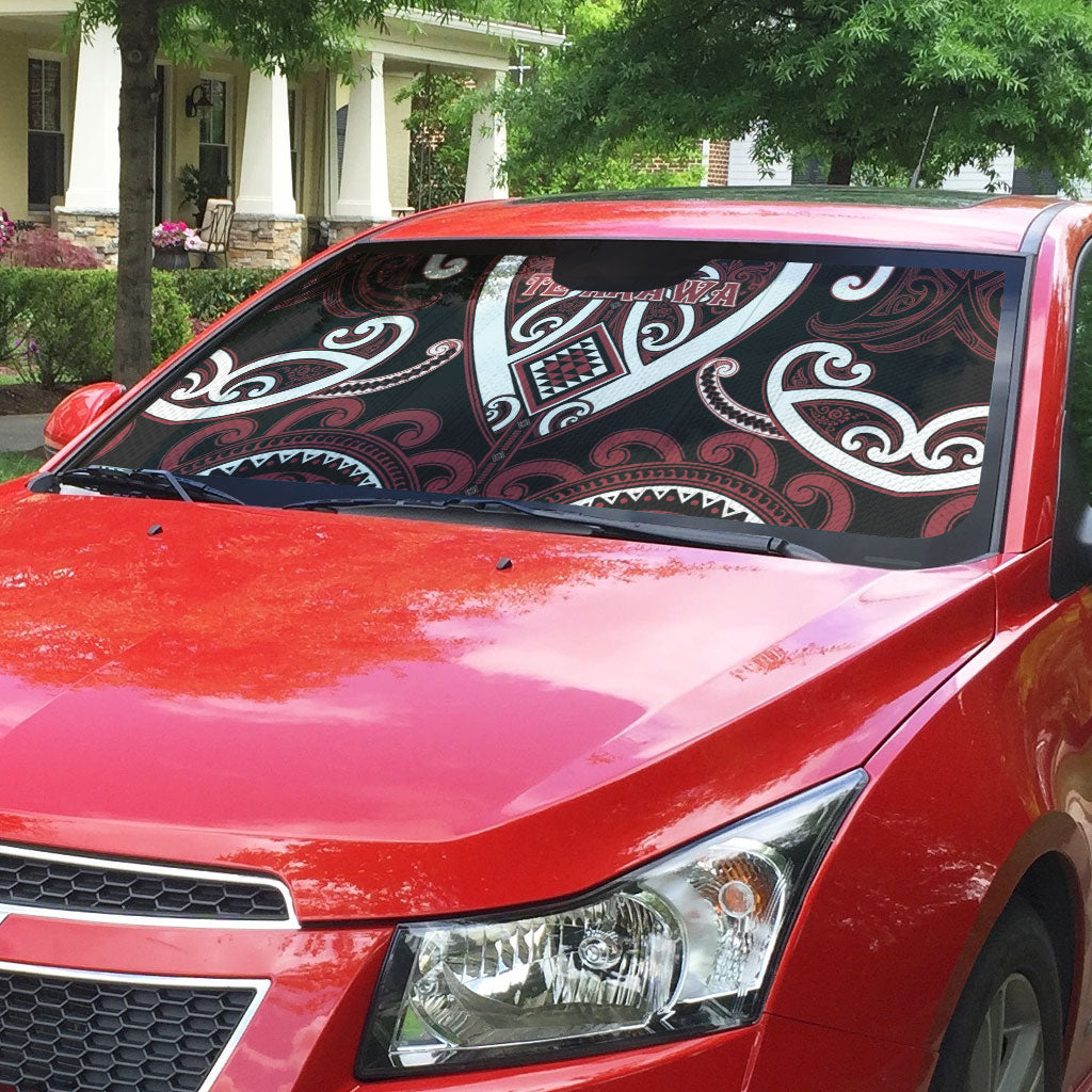Aotearoa Te Arawa Auto Sun Shade Maori Tribal Pattern