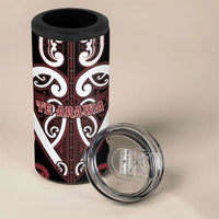 Custom Aotearoa Te Arawa 4 in 1 Can Cooler Tumbler Maori Tribal Pattern