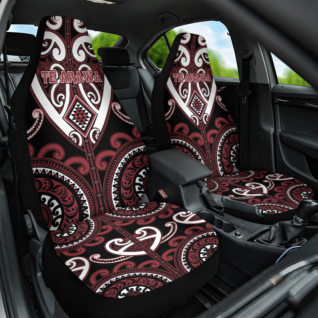Aotearoa Te Arawa Car Seat Cover Maori Tribal Pattern LT05 One Size Red - Polynesian Pride
