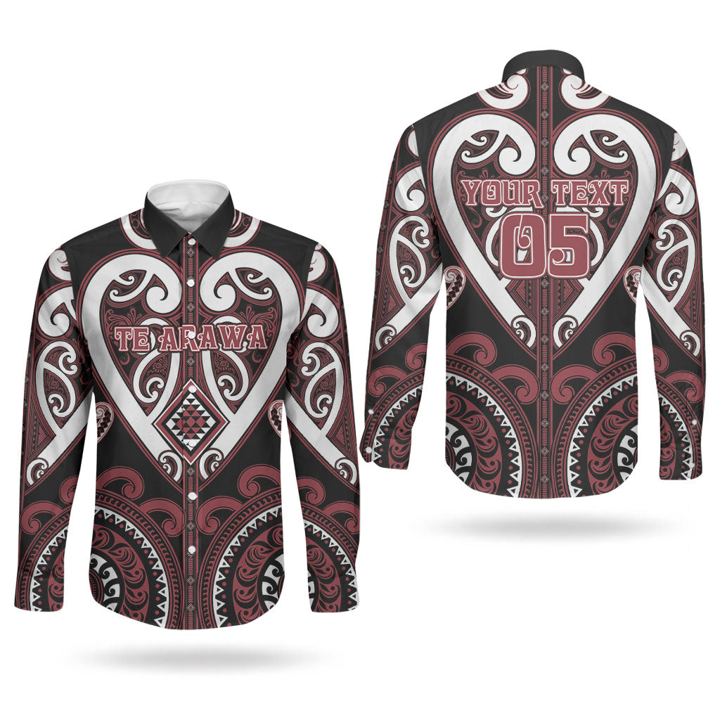 Custom Aotearoa Te Arawa Couples Matching Off Shoulder Maxi Dress and Long Sleeve Button Shirt Maori Tribal Pattern
